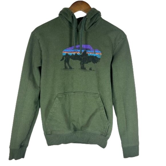 Patagonia Womens Top‎ Uprisal Buffalo Logo Sweatshirt Hoodie Size Extra Small - Picture 1 of 8